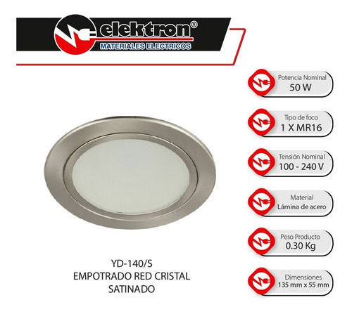 Imagen 4 de 8 de Luminaria Redonda Tecnolite Yd-140/s 50w Empotrable