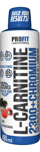 Suplemento em Líquido L-carnitina 2300 com Chromium com Picolinato de Cromo Sabor Açaí com Guaraná em Garrafa de 480ml Profit Labs