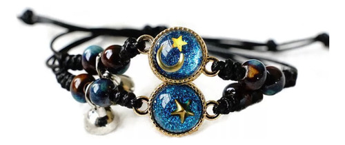 Set X 2 Pulseras Magnéticas Luna Y Estrella Parejas Amistad