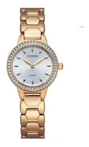 Reloj Citizen Quartz Analog Ez701358a Mujer Color De La Malla Dorado Color Del Bisel Dorado Color Del Fondo Blanco