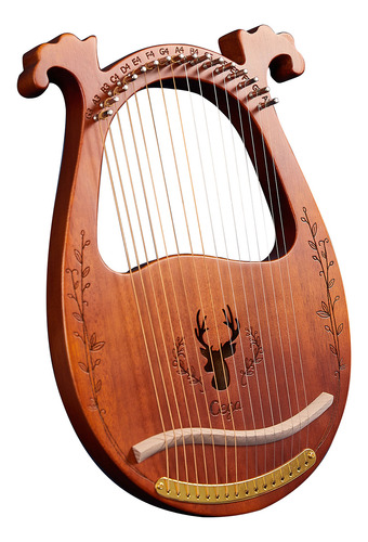 Pegatina Lyre Harp De Madera Con Resonancia De Madera De 16