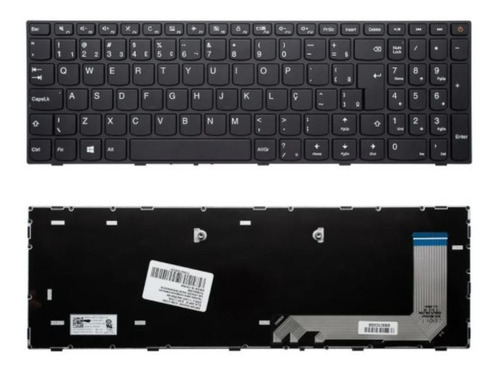 Teclado Para Notebook Lenovo Ideapad 110-15isk color Negro