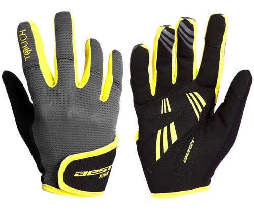 Guantes Largo Best Infantil Sb-05-3242 Gris/amarillo Talla 6