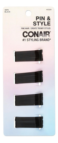 Paquete 36 Mini Pinzas Para El Pelo Color Negro Scunci
