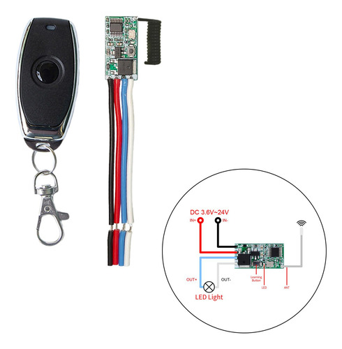 Mini Interruptor De Control Remoto Inalámbrico Rf 433mhz 12v