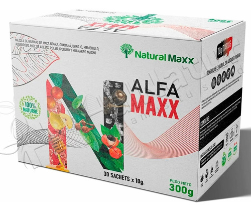 Alfa Maxx Maca Negra, Miel De Abeja & Huanarpo Caja 30sobres