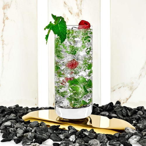 U Chef Juego De 6 Vasos De Vidrio Altos De 13 Oz Color Transparente