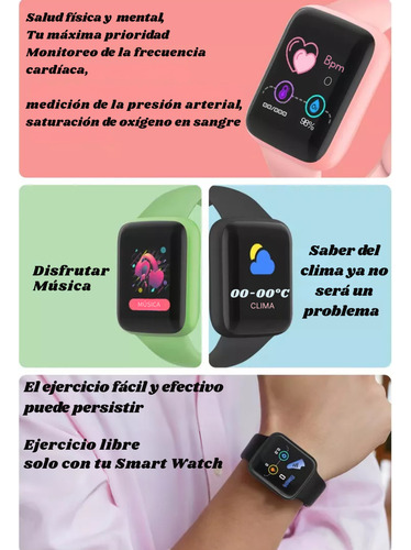 Smartwatch Reloj Inteligente Smart Band Bluetooth Bracelet Gym Running Silicona Azul Marino Deportivo
