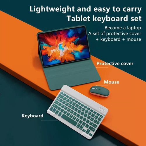 Capa + Teclado Iluminado + Mouse Para Lenovo Tab M8 4ª