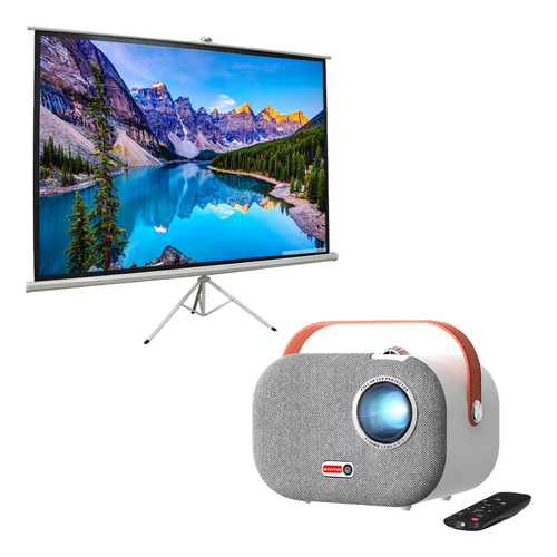 Proyector Hd Smart Bluetooth Byintek + Pantalla 16:9 100 