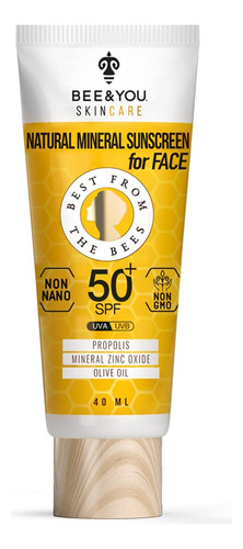 Bee And You - Protector Solar Facial Spf 50, Proteccion Uv, 