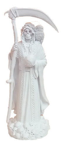 Figura Santa Muerte San La Muerte Con Buho 20cm / Sin Pintar