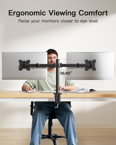 Soporte De Monitor Doble 13 Pantallas Vesa 75x75 100x10...