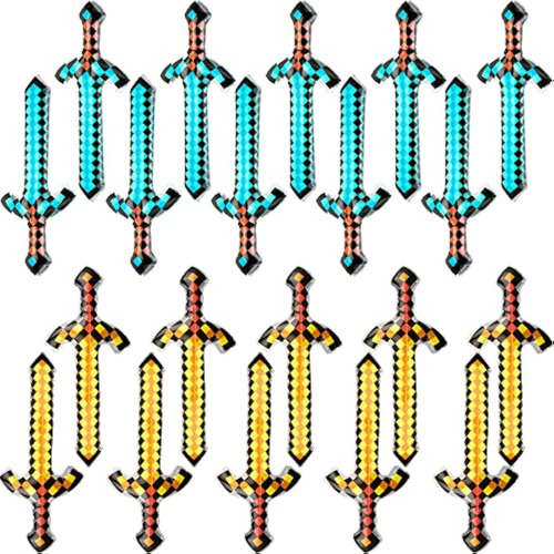 Cotiny Paquete De 20 Espadas Inflables De Píxeles
