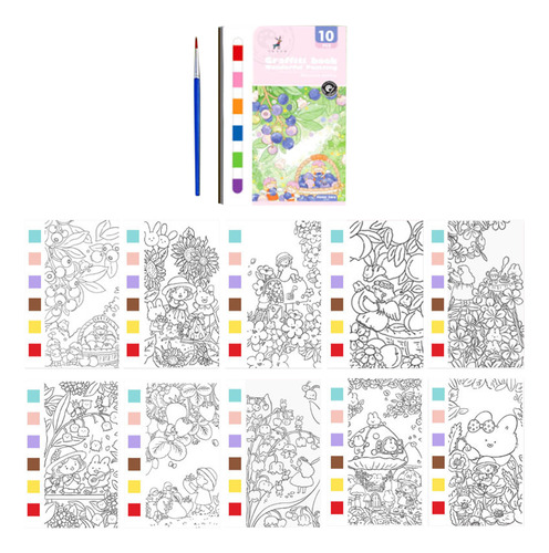 Cuaderno De Notas Para Colorear En Acuarela Para Niños, Acua