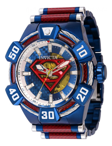 Reloj Para Hombres Invicta Dc Comics 41001 Rojo, Azul, Acero