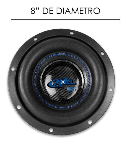 Imagen 3 de 4 de Subwoofer 8 Pulgadas Competencia 4+4 Ohm 2000w Axel Steelpro