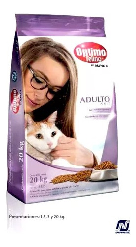 Optimo Felino 20kg Croquetas P/gato Todas Las Razas By Nupec