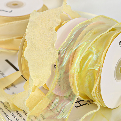 Listón Amarillo Claro 4cm 9m Para Manualidades Y Regalos