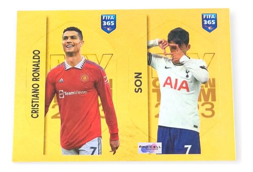 Lámina Dorada Cristiano Ronaldo / Son Panini Fifa 365 2023