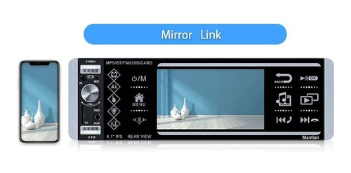 Radio Auto 1 Din Pantalla 4.1 Bluetooth Mp3 Usb Control