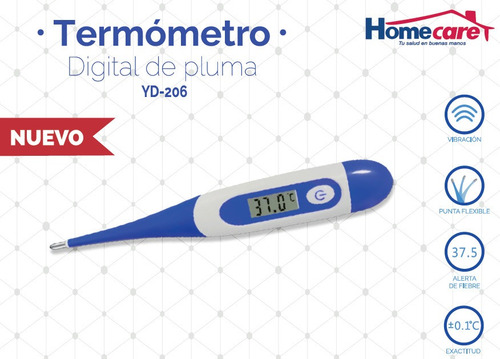 Imagen 2 de 3 de Termómetro Digital C/ Alerta Alarma De Fiebre Y Vibración