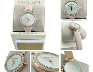 Reloj Michael Kors Parker Oro Rosa Madre Perla Cuero Mujer