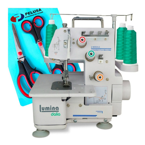 Máquina De Coser Collareta Lumina Dalia Profesional 3 Hilos 