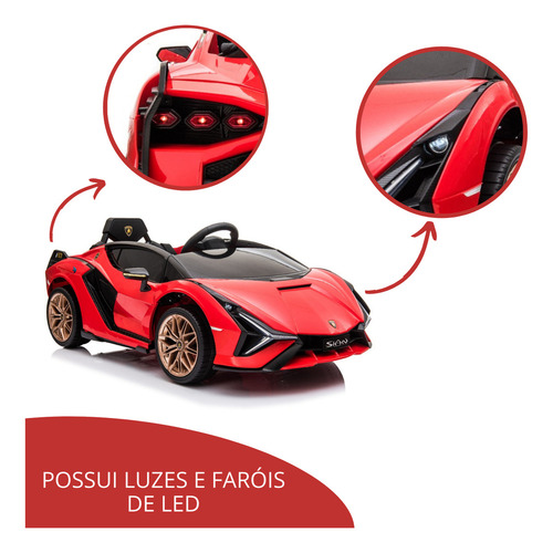 Carro Para Crianças Elétrico C Controle Lamborghini Sian 6v Cor Vermelho