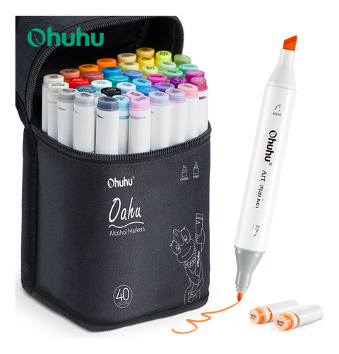 Conjunto Clr De 40 Marcadores Fine Chisel Ohuhu Pen Oahu Alc