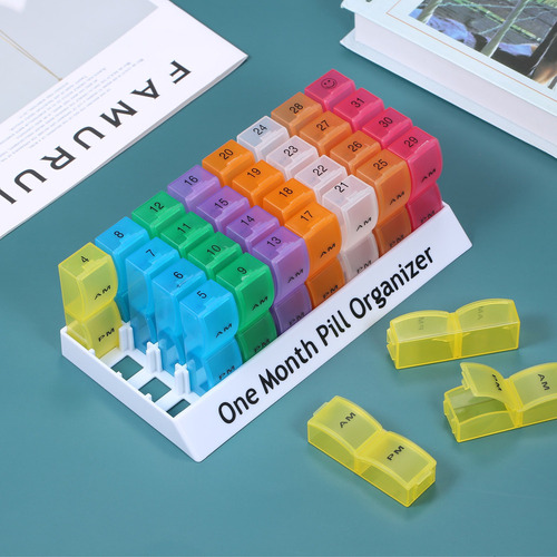 Organizador Mensal De Comprimidos Com Janela Pop-up, Dise