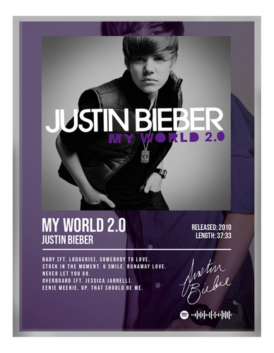 Poster Justin Bieber My World Album Music Firma 120x80