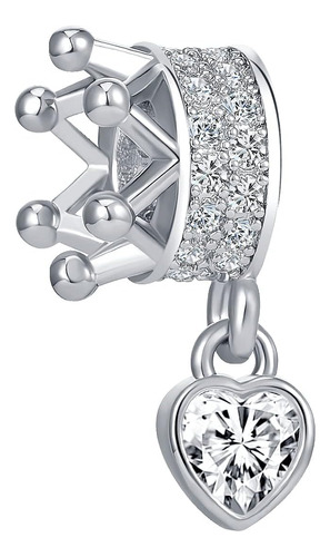 Qeensekc Queen Crown Charm Heart Royal Imperial Clear Cz Bea