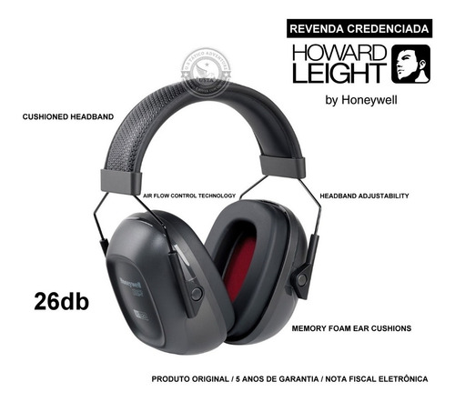 Imagem 3 de 8 de Abafador 26db Shield Passivo Earmuff V120-1035 Howard Leight