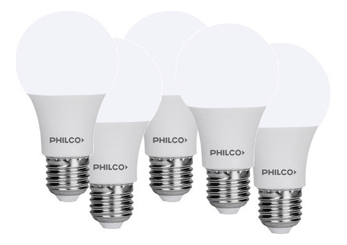 Pack 5 Lampara Led 9w Philco Luz Fria 60w E27 Pintumm