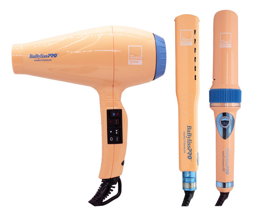 Babyliss Pro Peach Glow Planchita + Secador + Miracurl