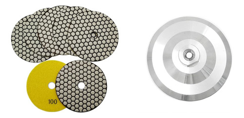 5 Inch Dry Diamond Polishing Pads Grit 100 For Granite Marbl