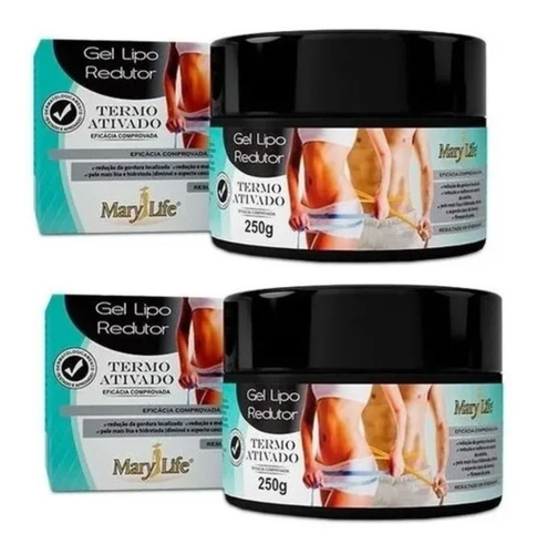 Gel Emagrecedor Queima Gorduras Lipo Redutor 250g Kit C/2