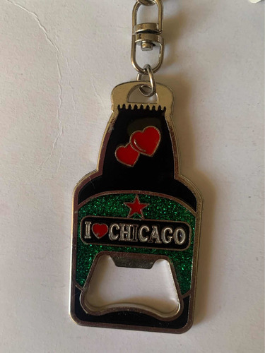 Destapador De Recuerdo Chicago Con Llavero (Usado)
