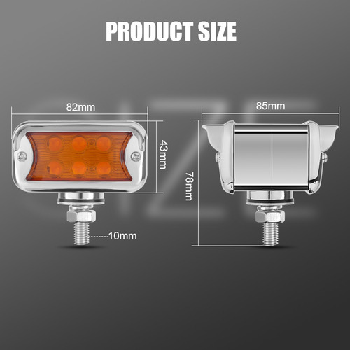 2pcs Truck Led Side Marker Light Dual Face Turn Signal Lamp