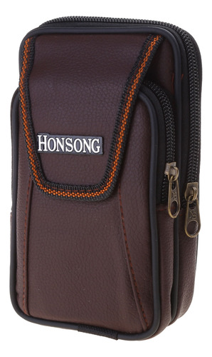 (bk)leather Waist Bag Belt Loop Holster Carry Phone Pouch Fo
