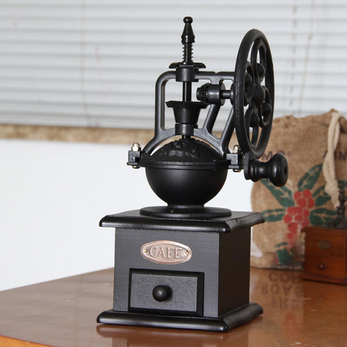 Moinho Portátil Manual Com Roda Estilo Rústico