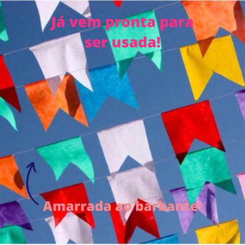 Bandeirinhas Festa Junina Kit C/ 100 Mts Decoração Arraial