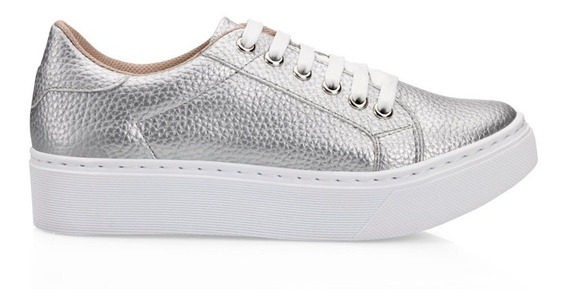 Zapatillas Mujer Plata Sneaker Mujer Ultima Moda Envío