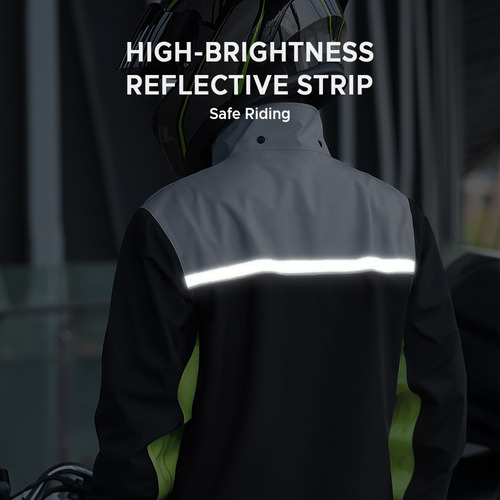 Conjunto De Traje Impermeable Con Abrigo Reflectante Y Pant