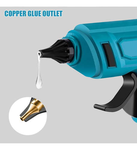 Pistola De Cola De Fusão Elétrica Sem Fio De 100w Com 10 Bas