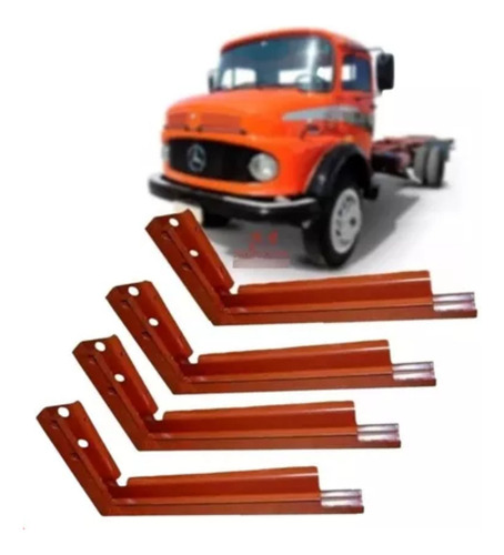 Suporte L Base Do Estribo Mb 1113 / 1313 / 1513 Kit Com 4 Pç