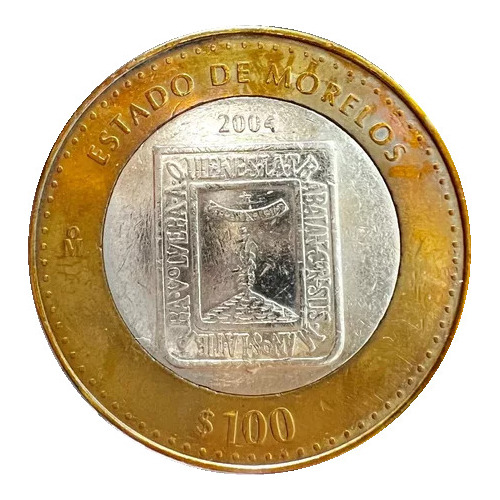 100 Pesos Estado Morelos 1ra Fase Bimetálica 2004