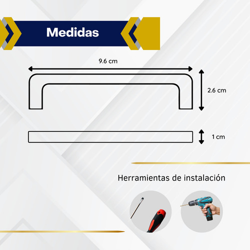Jaladera De Aluminio Estilo Andamio Aluminio