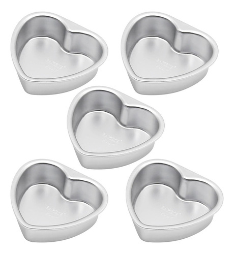Cz Juego 5 Moldes For Pasteles En Forma Corazón 4 Pulgadas